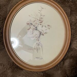 Elegant Brown Framed Floral Wall Art